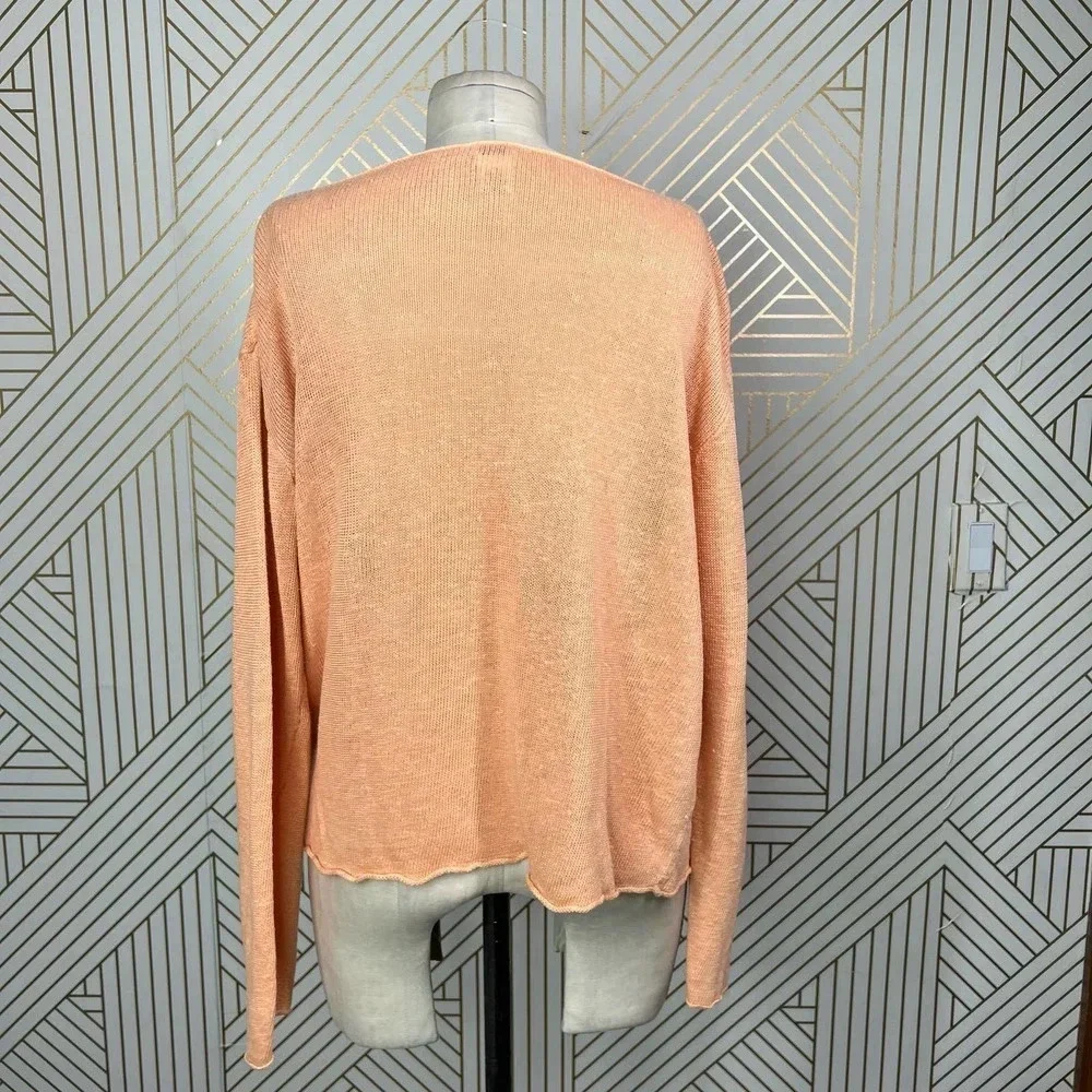 Eileen‎ Fisher Vintage 100% Linen Sweater in Orange Size US Large